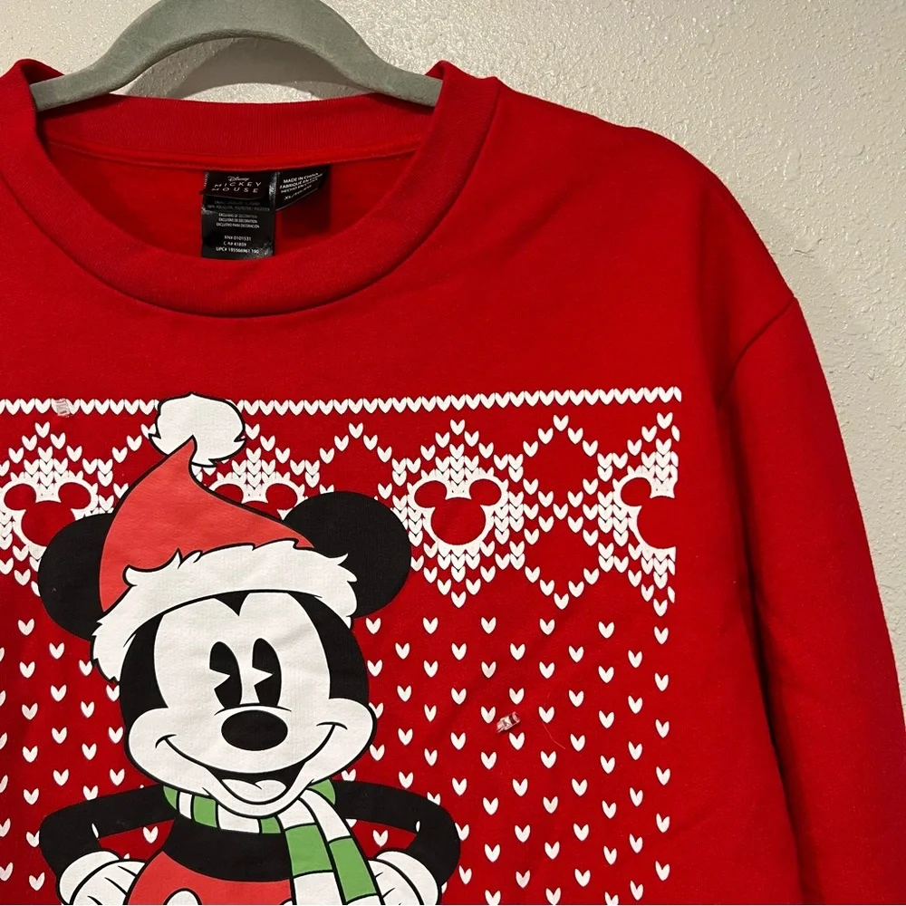 DISNEY SANTA MICKEY MOUSE CHRISTMAS SWEATSHIRT LIGHT UP UGLY SWEATER Size XL - Picture 4 of 10